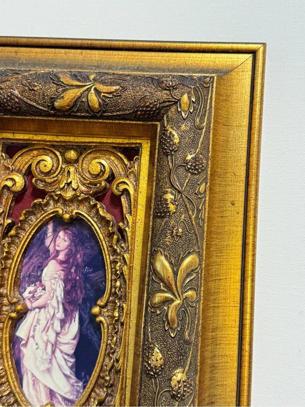 Rare Vintage ORNATE GOLD FRAME OPHELIA BY ARTHUR HUGHES PRINT 15